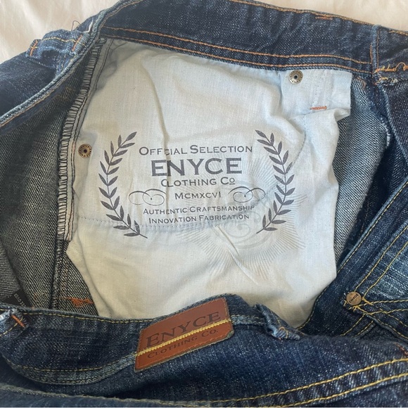 Vintage Enyce Jeans Mens Y2K Baggy Wide Leg Dark Wash Denim Size 36 - Picture 9 of 14